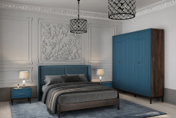 Шкаф 3-х дверный Гориция, Сапфировый