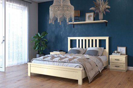 Кровать из массива Лаура, слоновая кость 