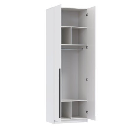 Шкаф 2-х створчатый 67.10 Брандо, МДФ белый (h 248 см)  