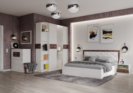 Кровать Мадлен (ясень анкор светлый — дуб бомонд какао) 