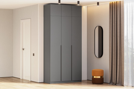 Шкаф &quot;ШК 5&quot; (1200) (Серия 2) с антресолью Графит серый 