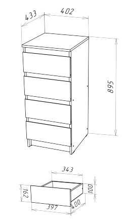 Комод Т-2 Stern (Штерн), белый  