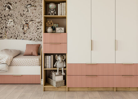 Модульная детская Лавис, Белый / Персик 