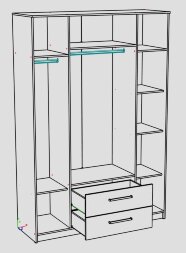 Шкаф 4-х дверный Бланка, сонома / белый