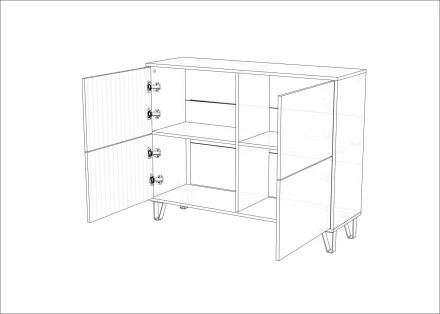 Комод Ливерпуль, вотан/графит софт  
