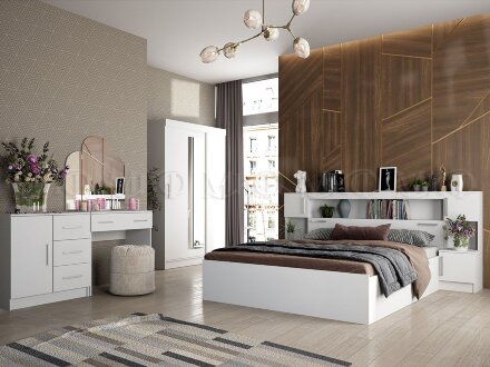 Комод 3 ящика и дверь Бася, белый 